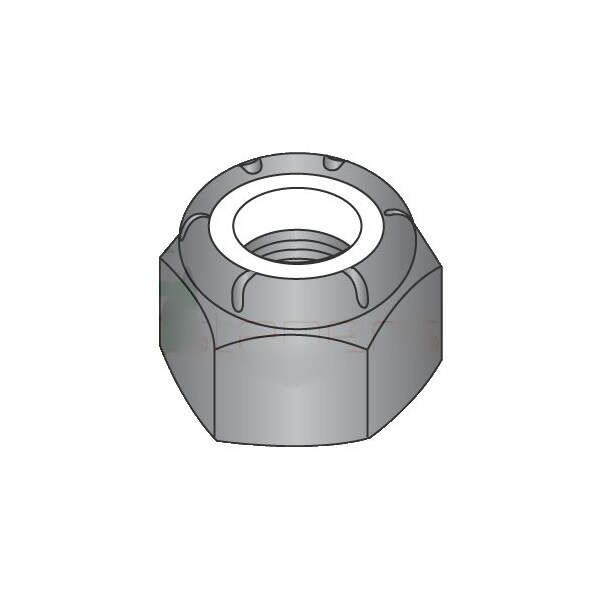 Newport Fasteners Nylon Insert Lock Nut, 1/4"-20, 18-8 Stainless Steel, Not Graded, Black Oxide, 1500 PK 458273 - main